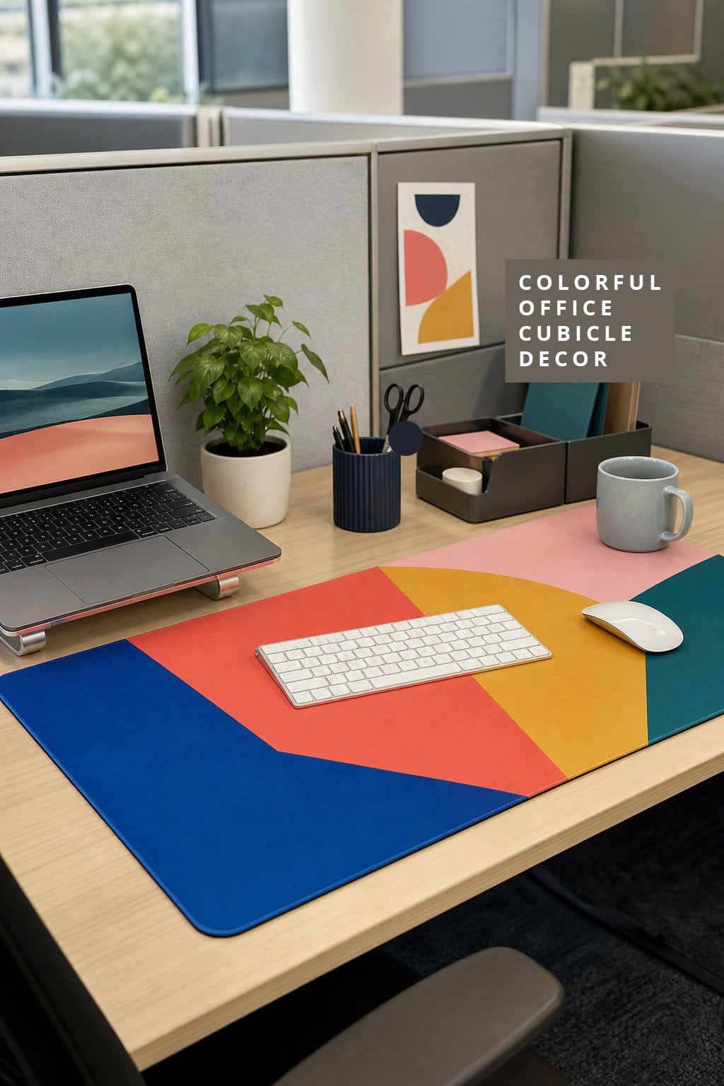 Colorful Office Cubicle Decor Idea 4 Bold Desk Mat