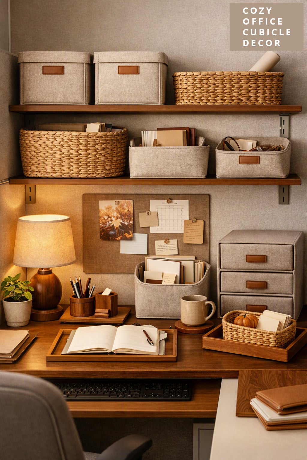 Cozy Office Cubicle Decor Idea 8 Soft Storage Bins Organizers
