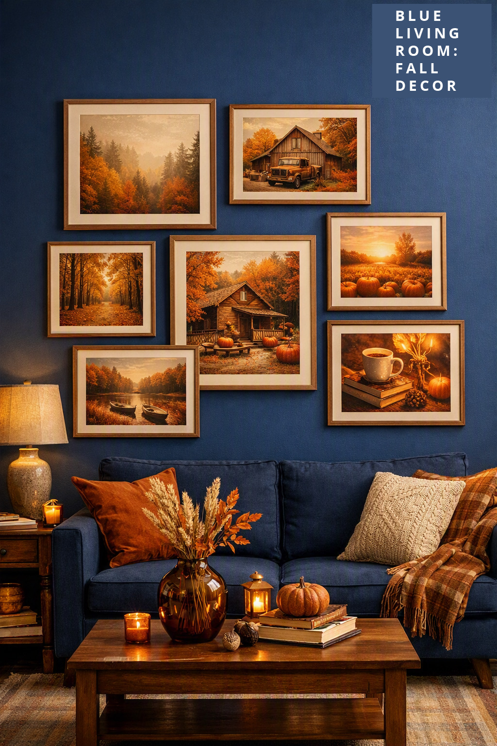 Fall Decor Idea Blue Living Room 10 Autumn Gallery Wall