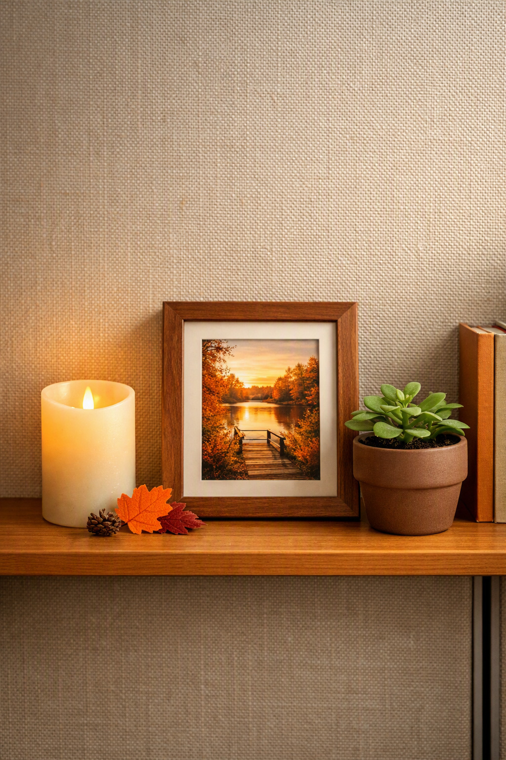Fall Office Cubicle Decor Idea 10 Shelf Styling