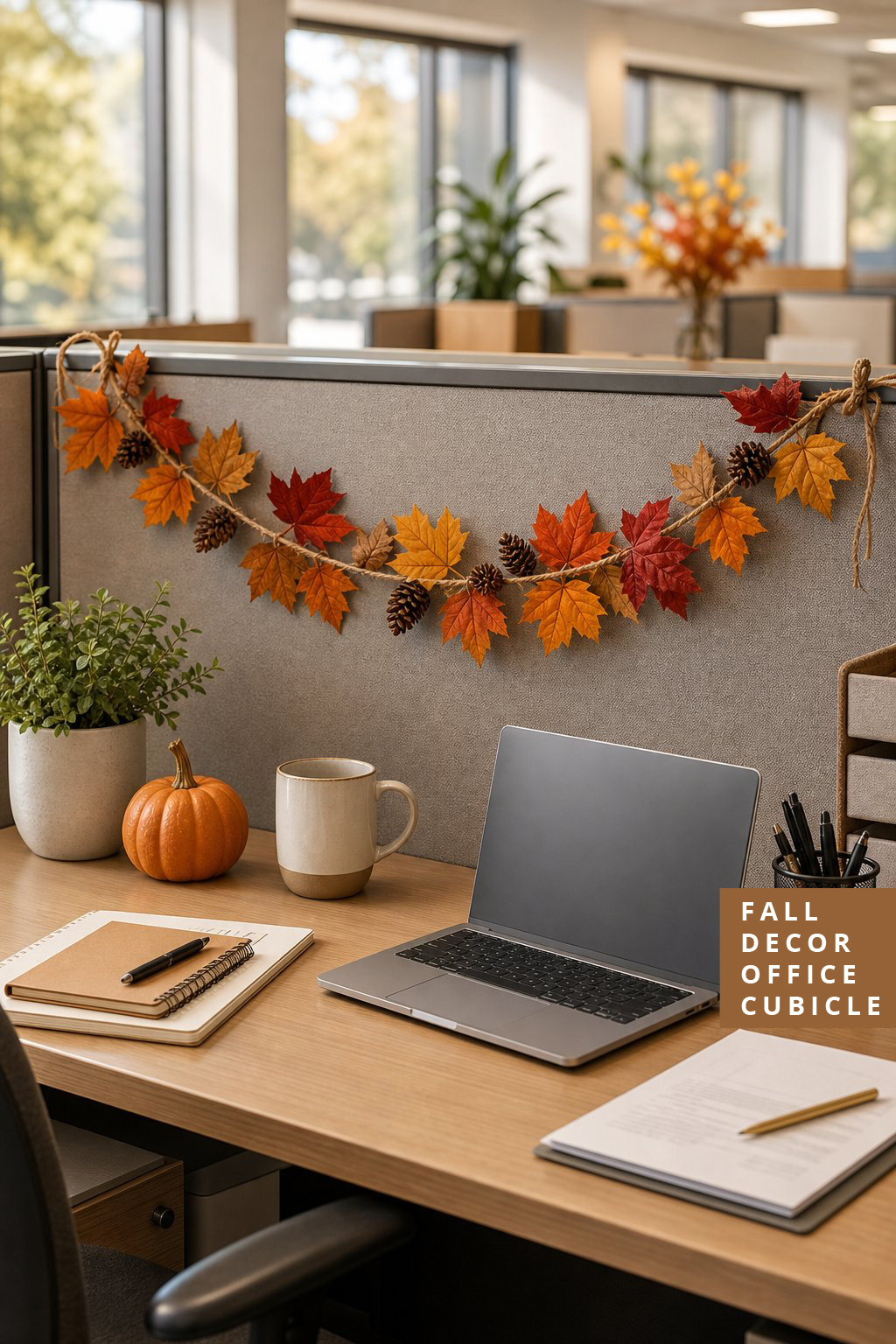 Fall Office Cubicle Decor Idea 3 Mini Garland