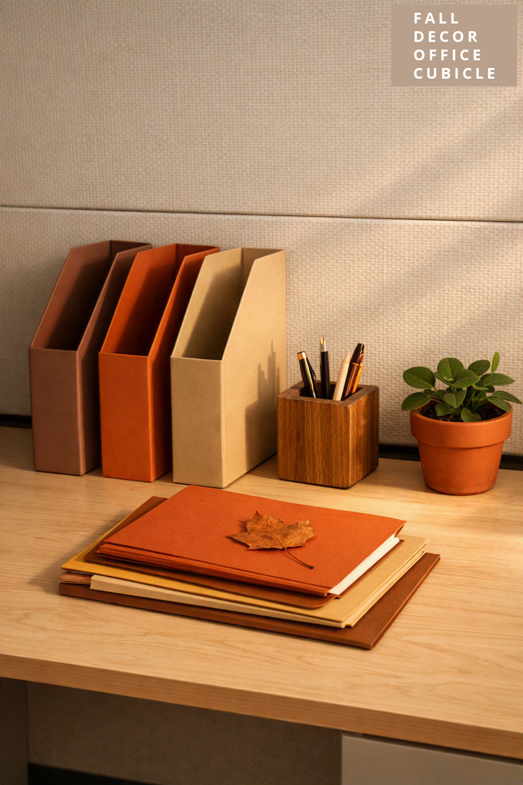 Fall Office Cubicle Decor Idea 8 File Organizers