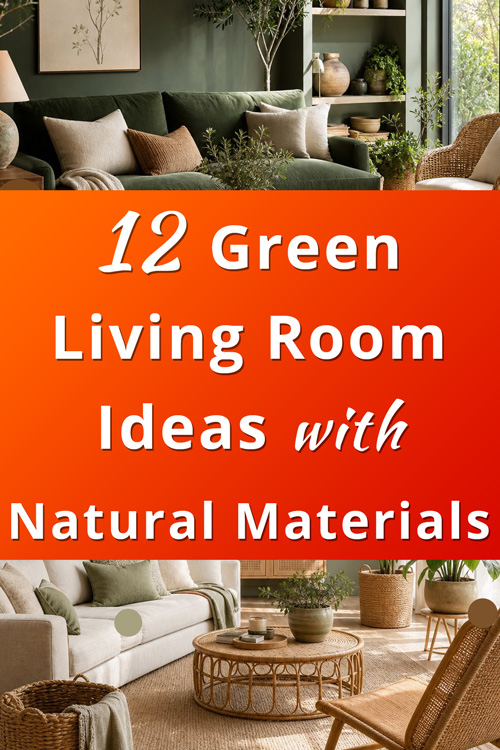 Green Living Room Ideas with Natural Materials
