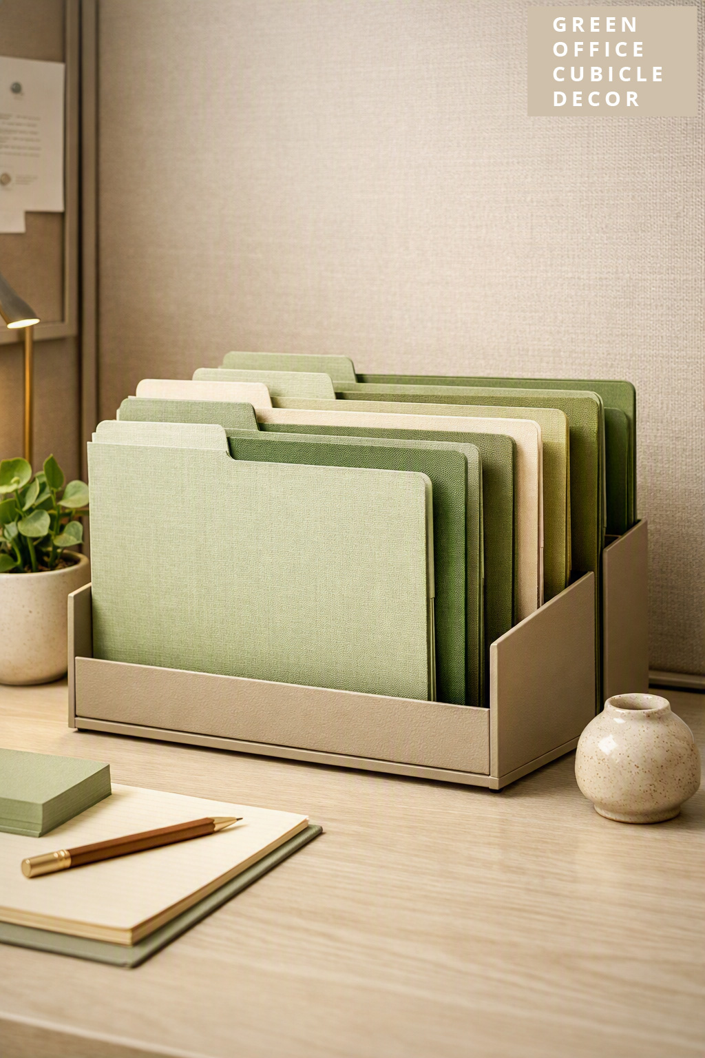 Green Office Cubicle Decor Idea 8 File Folders