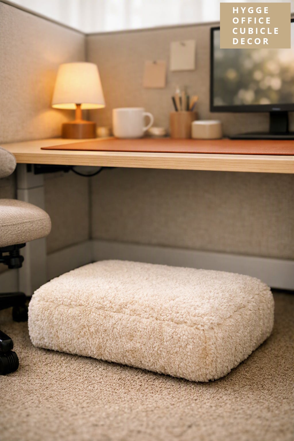 Hygge Office Cubicle Decor Idea 10 Soft Footrest