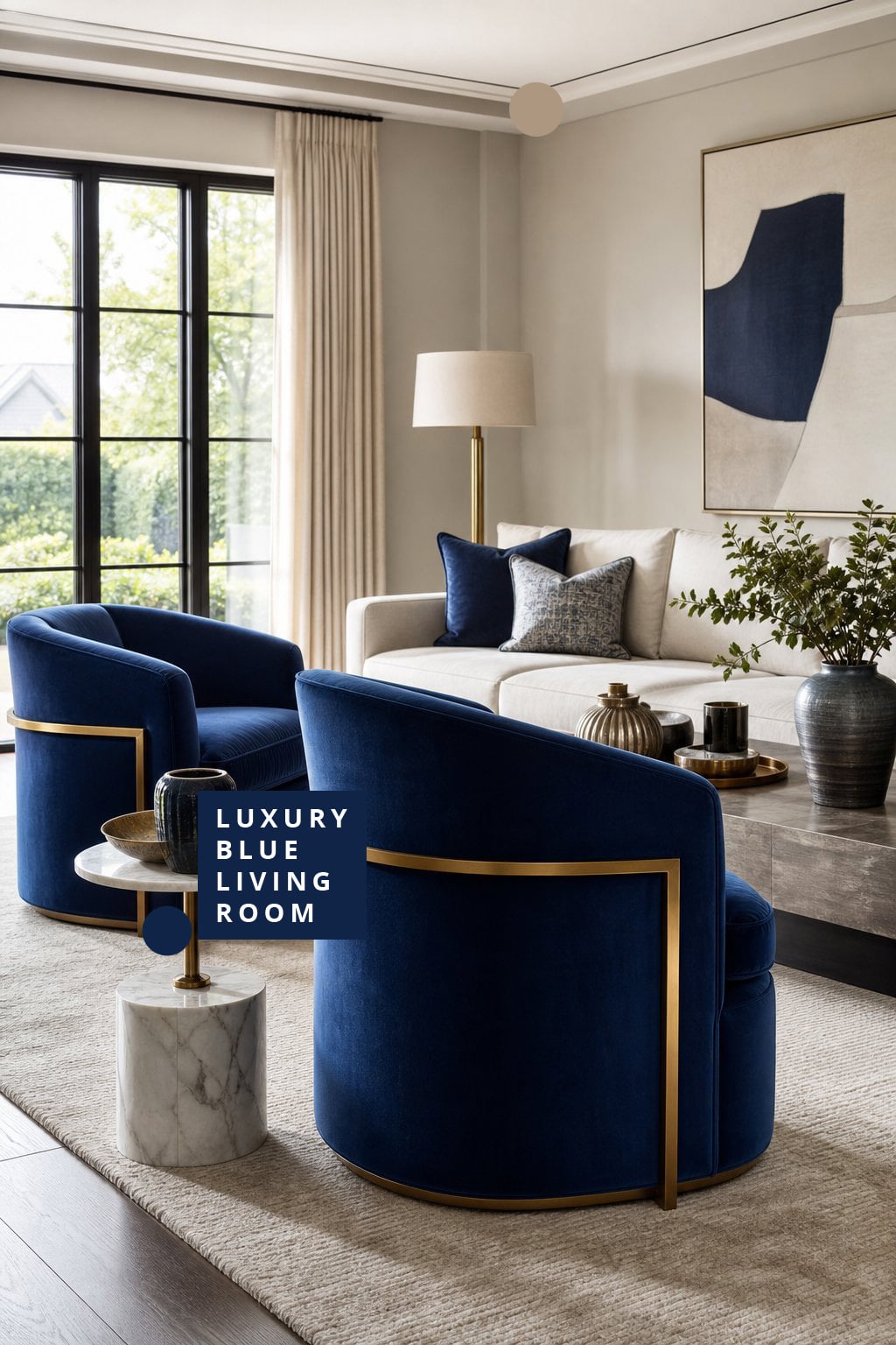 Luxury Blue Living Room Decor Idea 5 Sapphire Statement Chairs