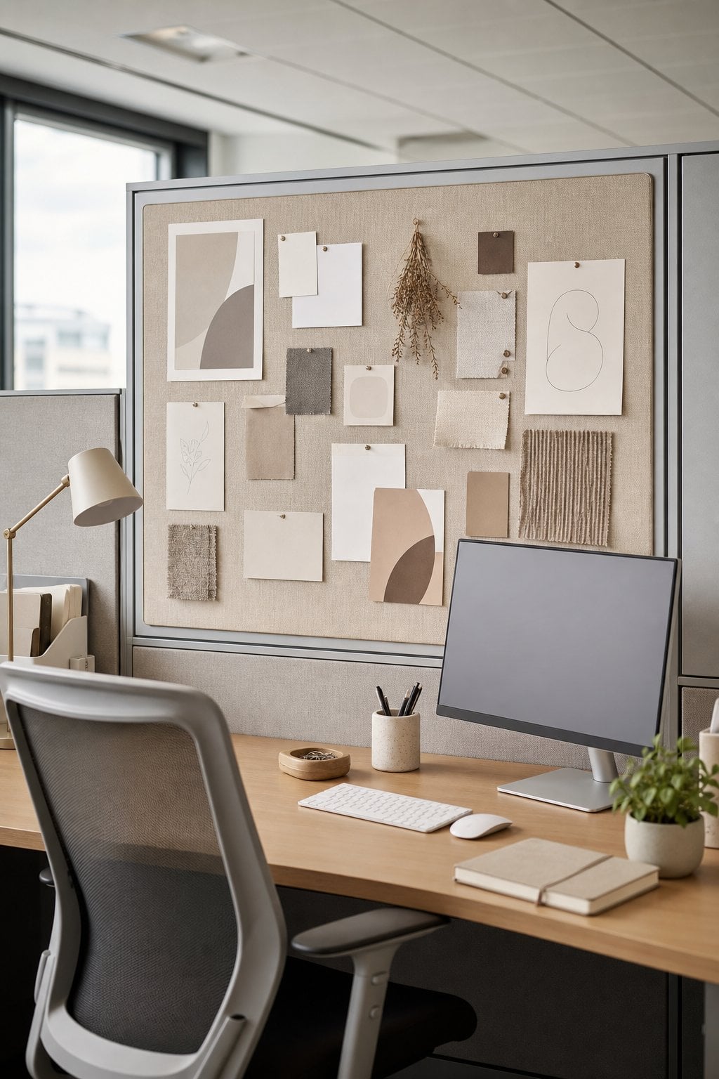 Neutral Office Cubicle Decor Idea 3 Pinboard