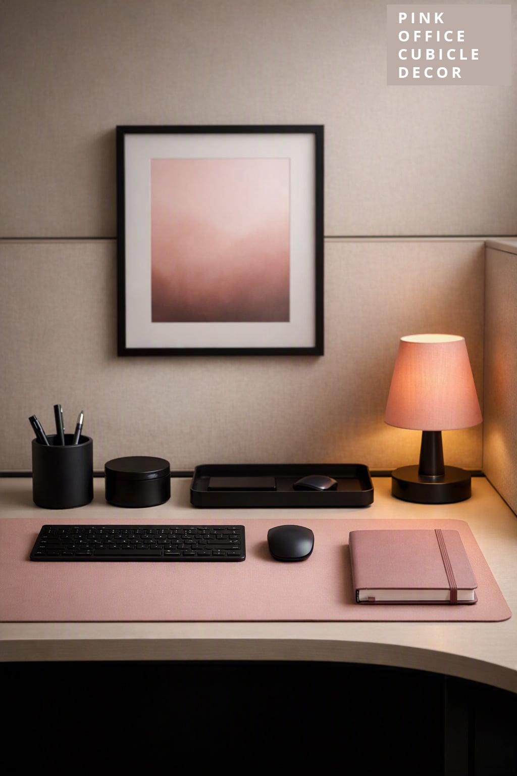 Pink Office Cubicle Decor Idea 10 Pink and Black Contrast