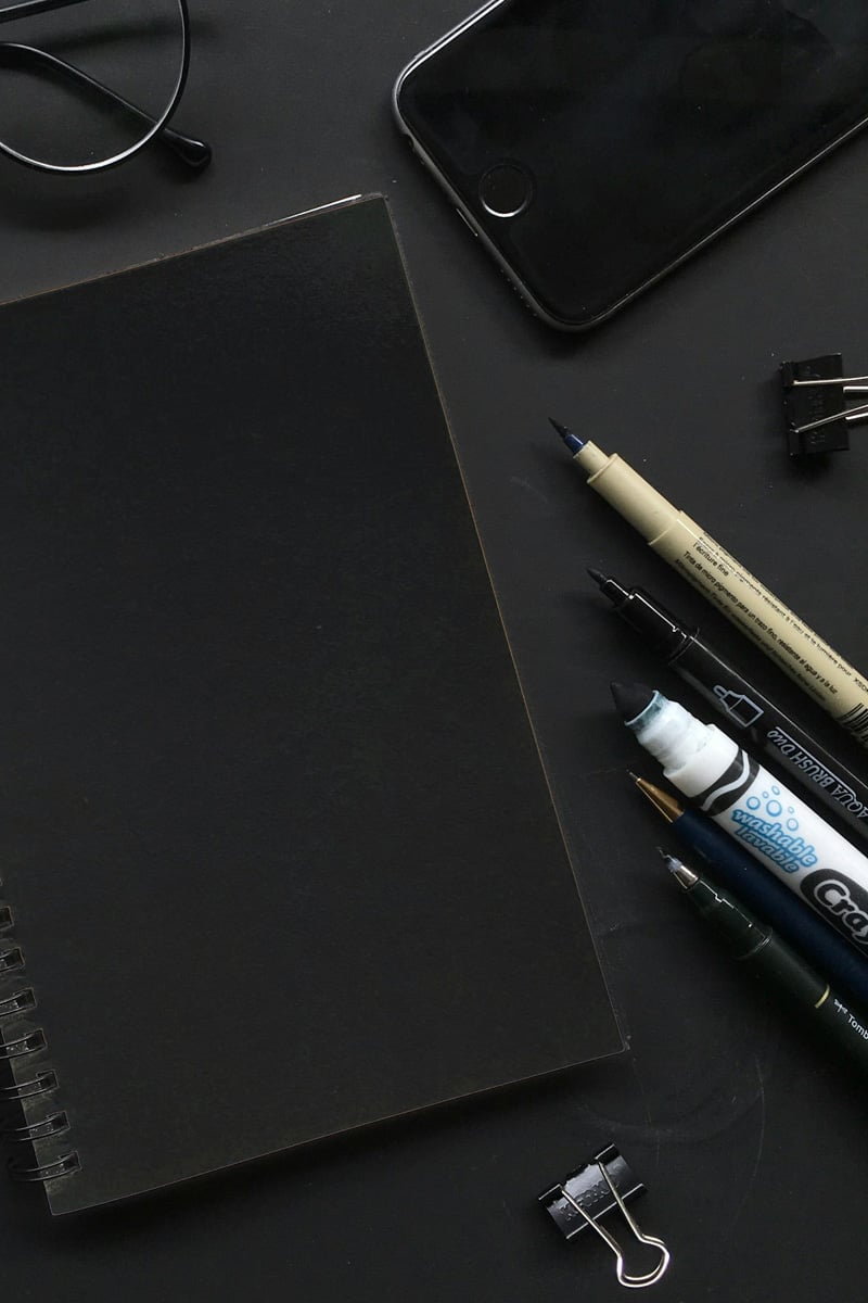 black office accessories