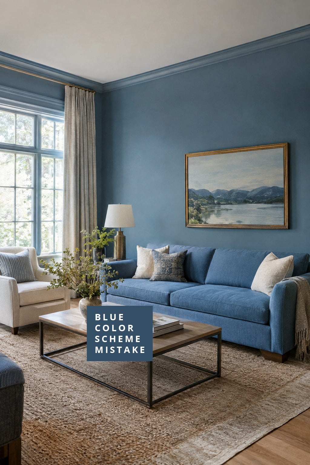 Blue Color Scheme Living Room Mistake 1 Matching Sofa