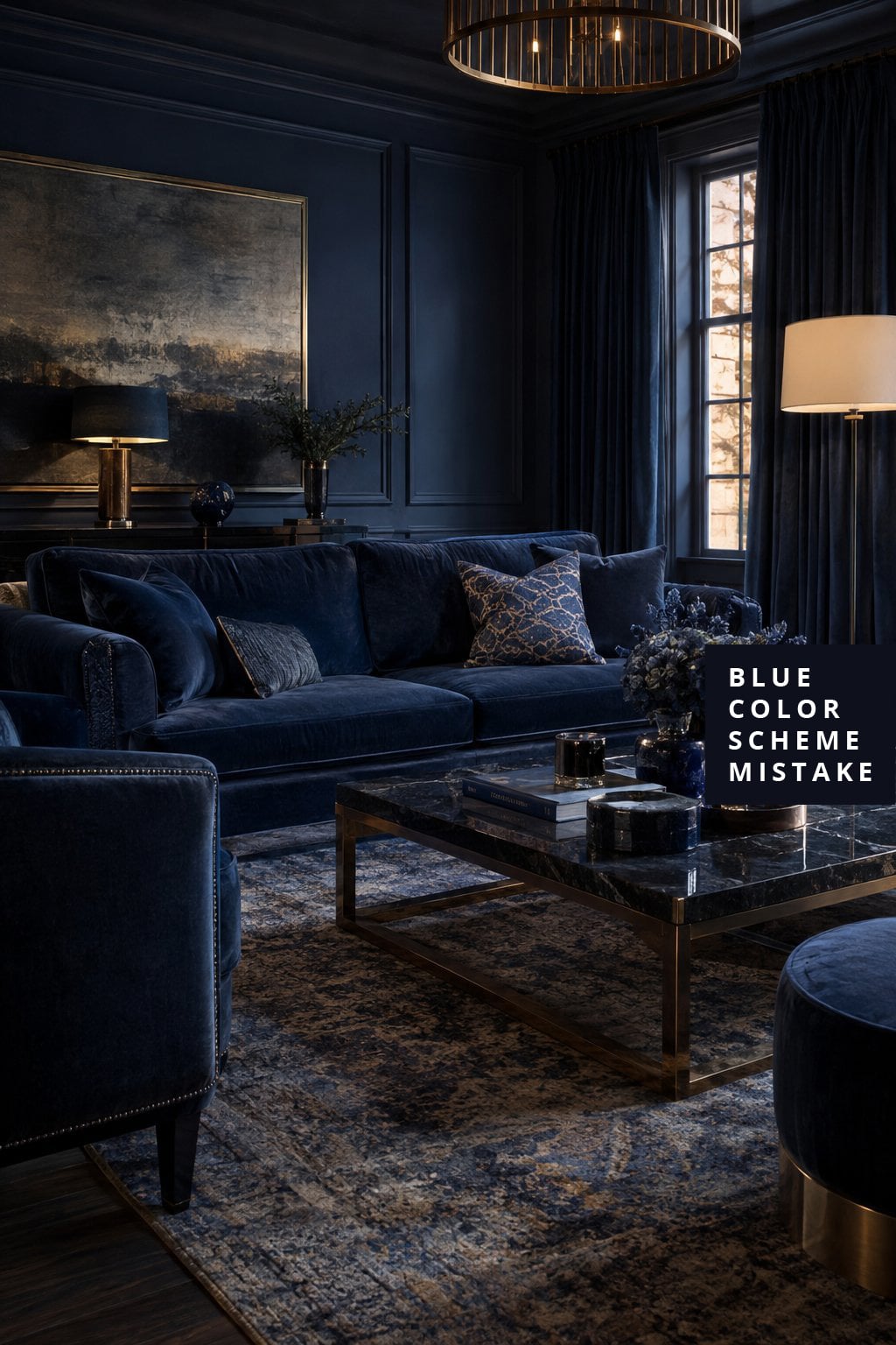 Blue Color Scheme Living Room Mistake 2 Navy on Navy