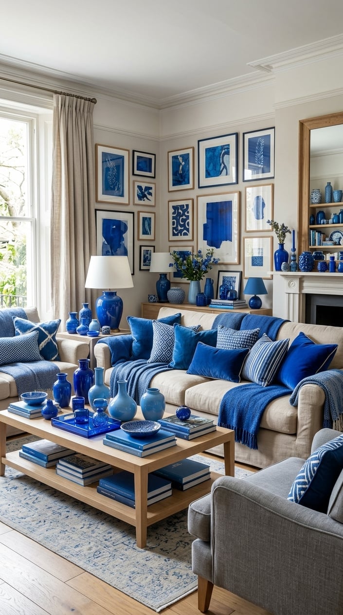 Blue Color Scheme Living Room Mistake 5 Too Many Accent Pieces