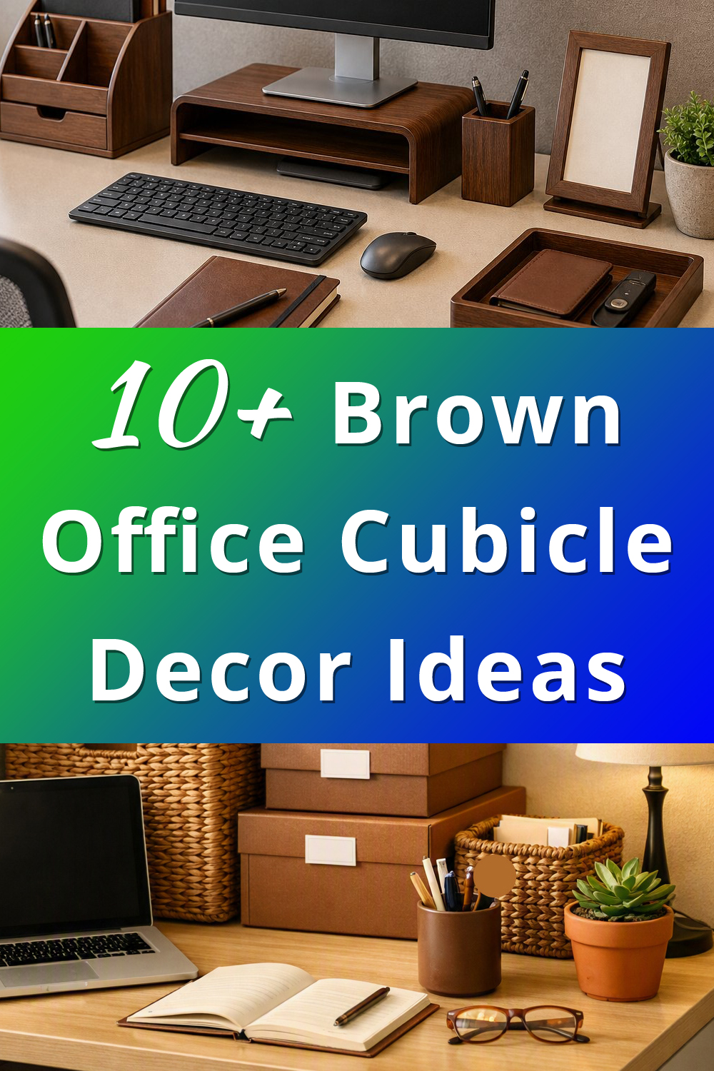 Brown Office Cubicle Decor Ideas p1