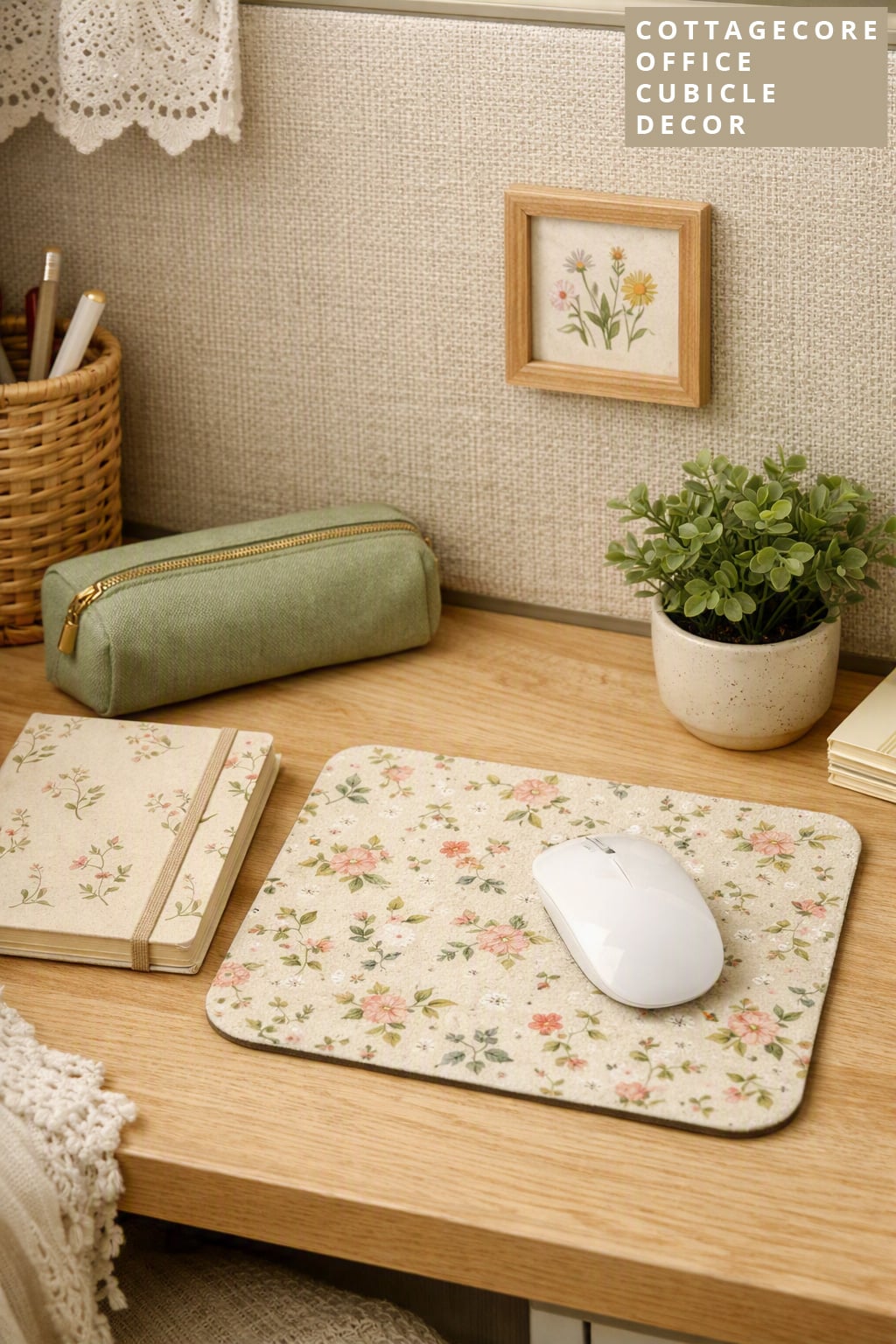 Cottagecore Office Cubicle Decor Idea 11 Soft Floral Patterns