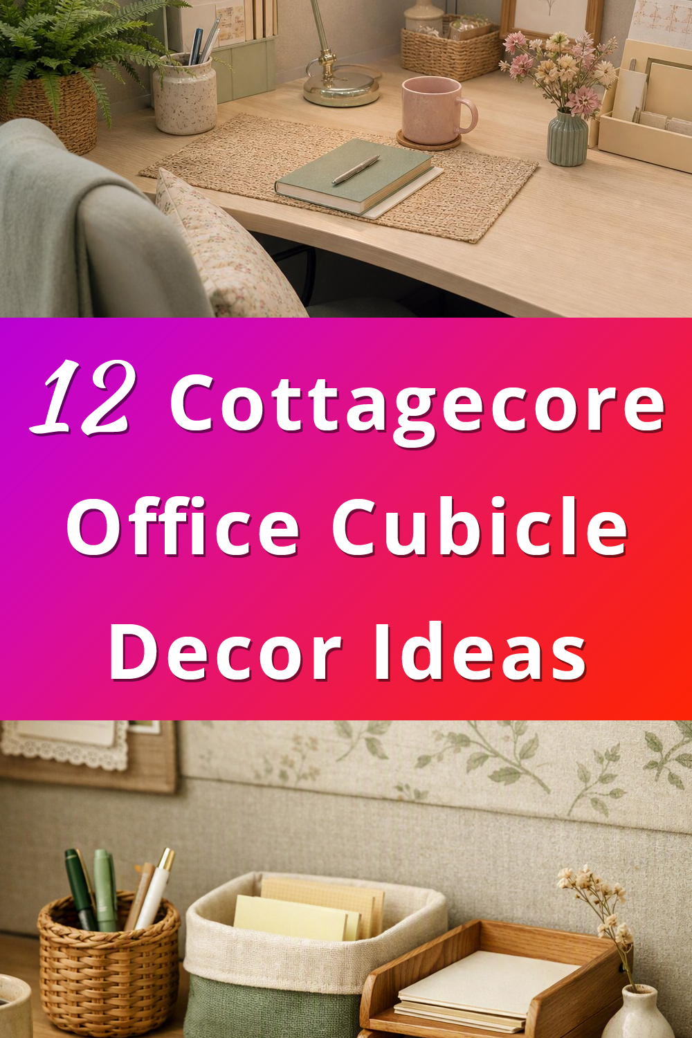 Cottagecore Office Cubicle Decor Ideas p1
