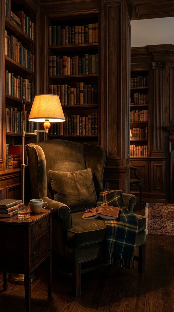 Dark Moody Living Room Lighting Idea 10 Cozy Reading Nook