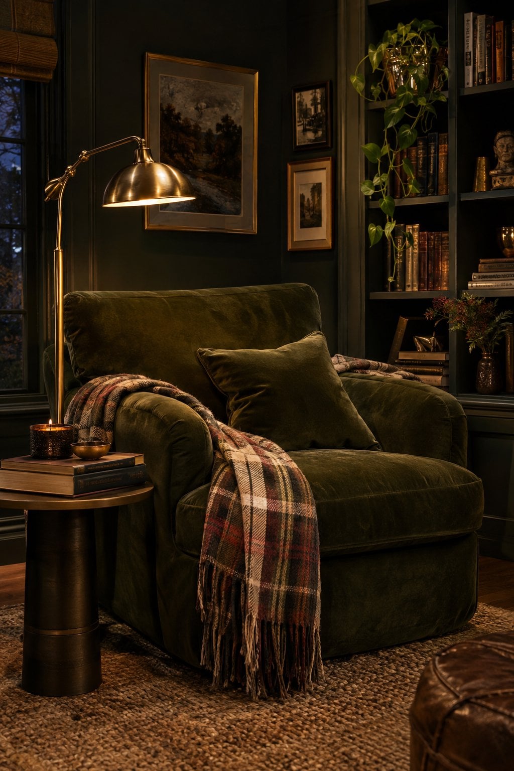 Dark Moody Living Room Lighting Idea 4 Cozy Corner