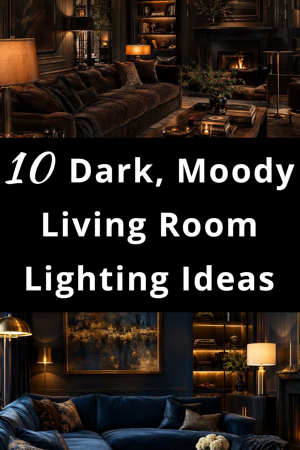 Dark Moody Living Room Lighting Ideas p1