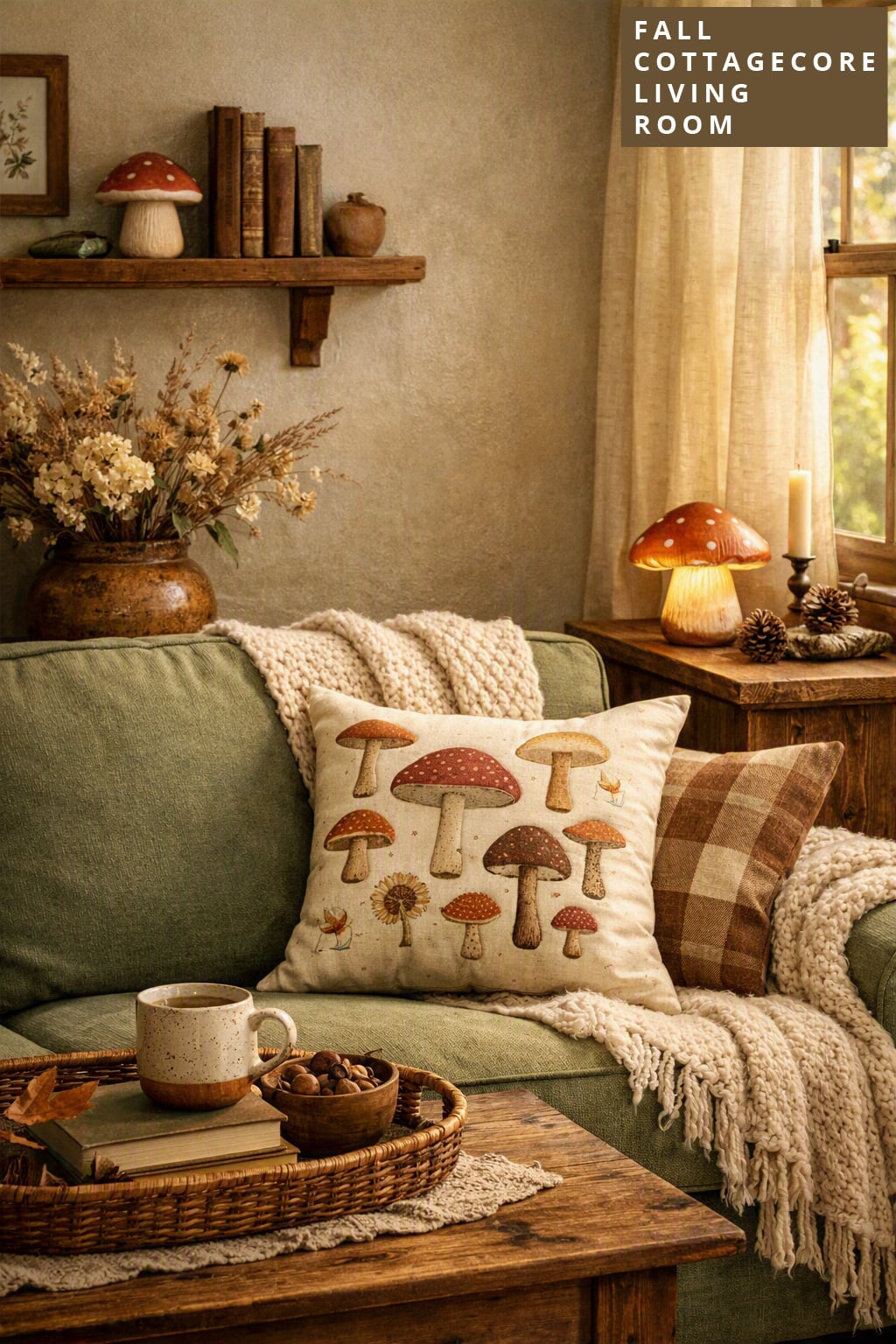 Fall Decor Ideas Cottagecore Living Room 11 Mushroom Decor