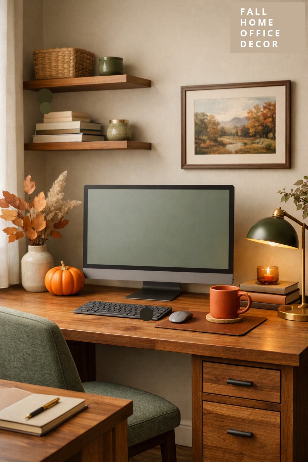 Fall Home Office Decor Idea 11 Calm Color Palette