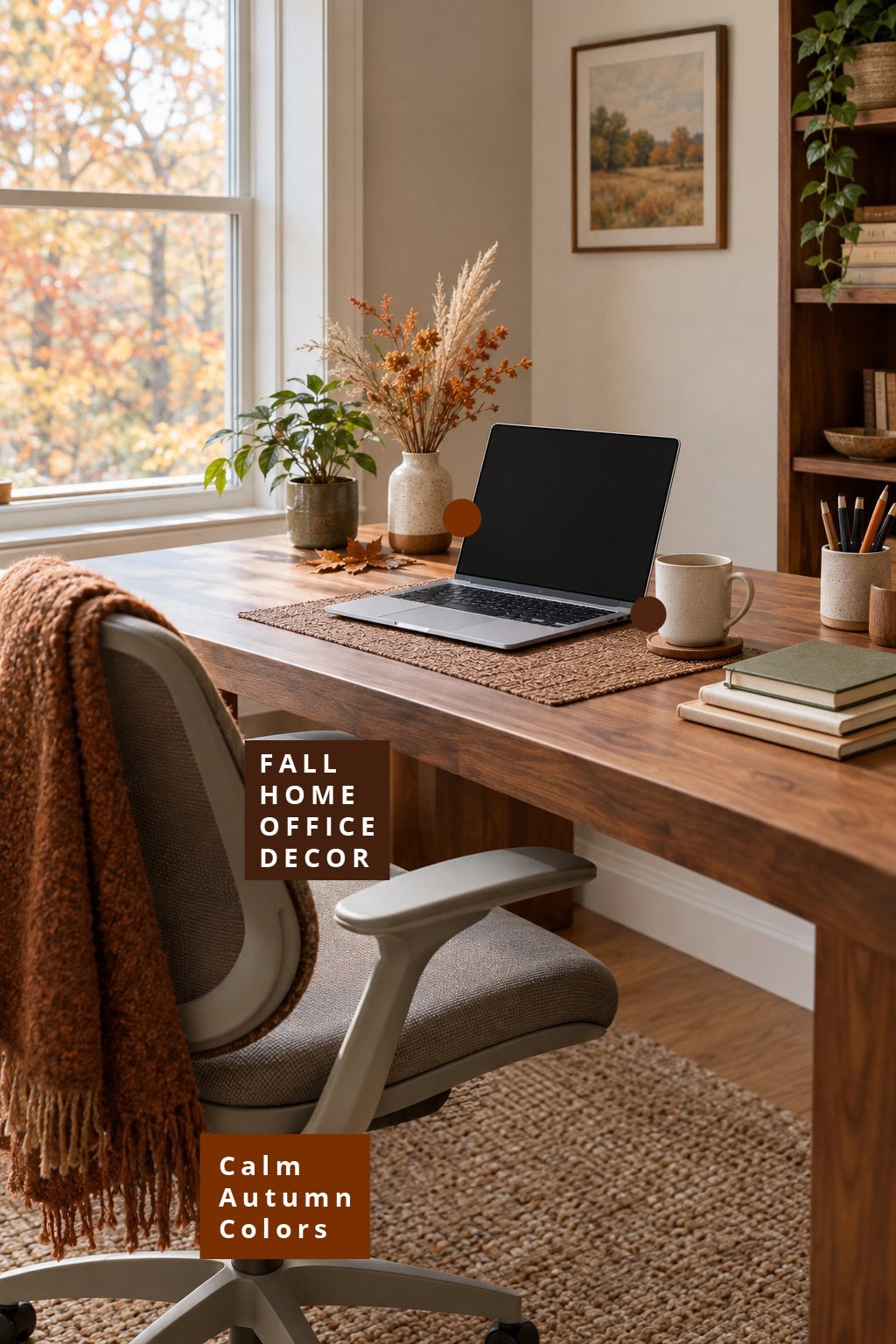 Fall Home Office Decor Idea 3 Calm Autumn Colors
