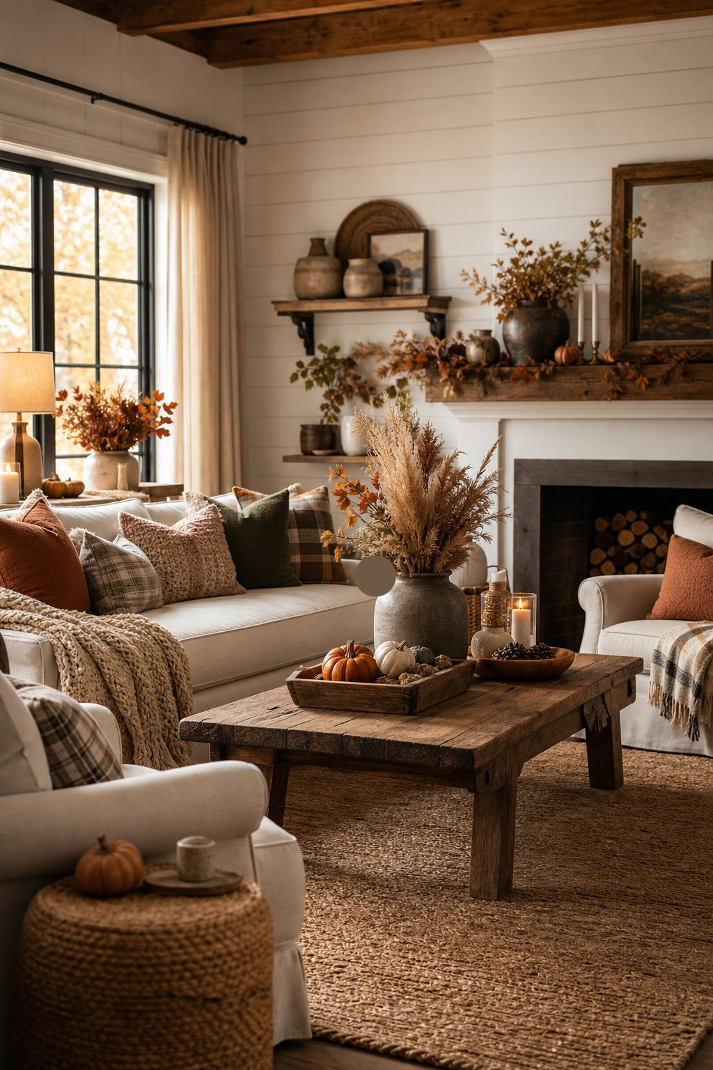 Fall Living Room Decor Idea 1 Farmhouse