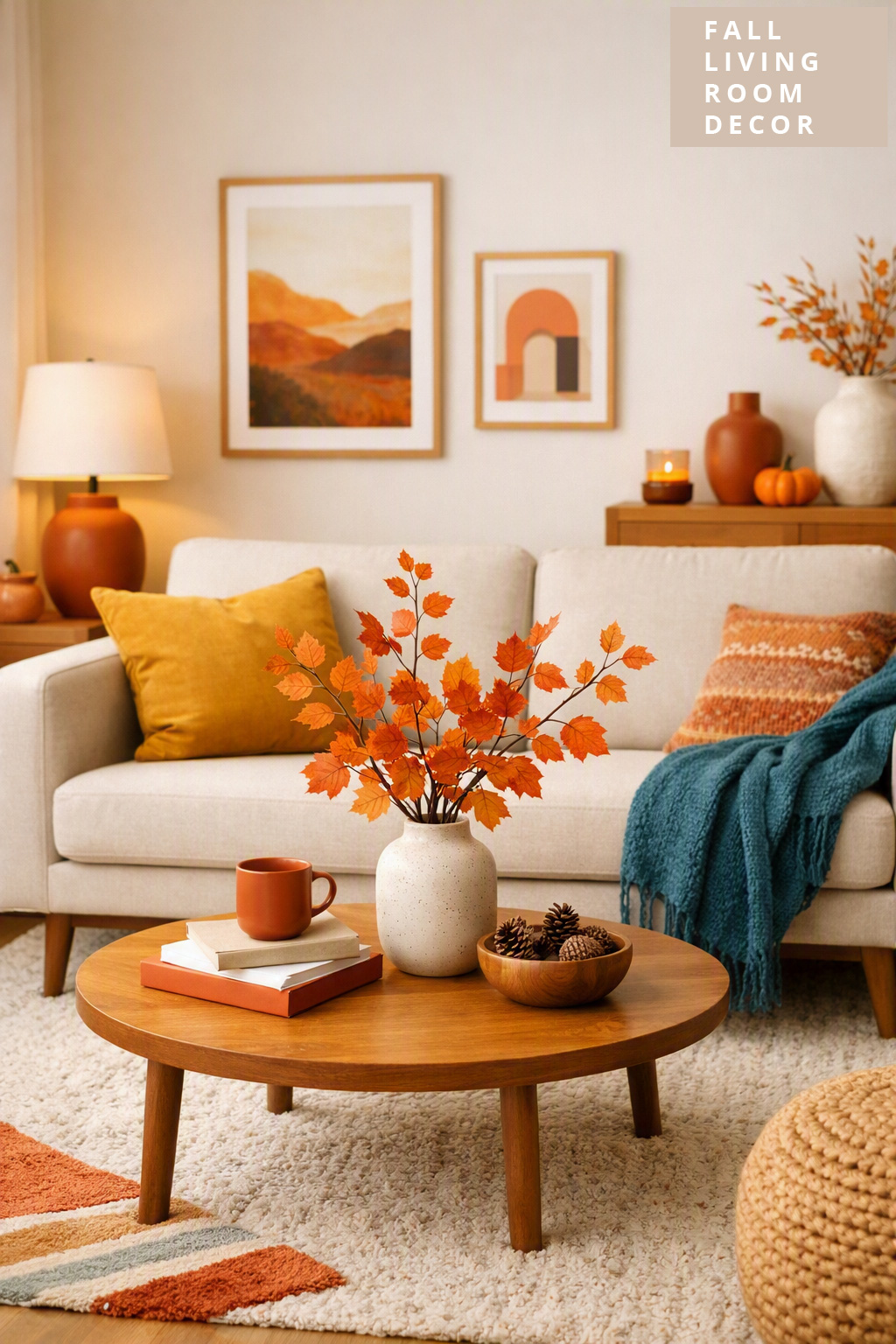 Fall Living Room Decor Idea 10 Colorful