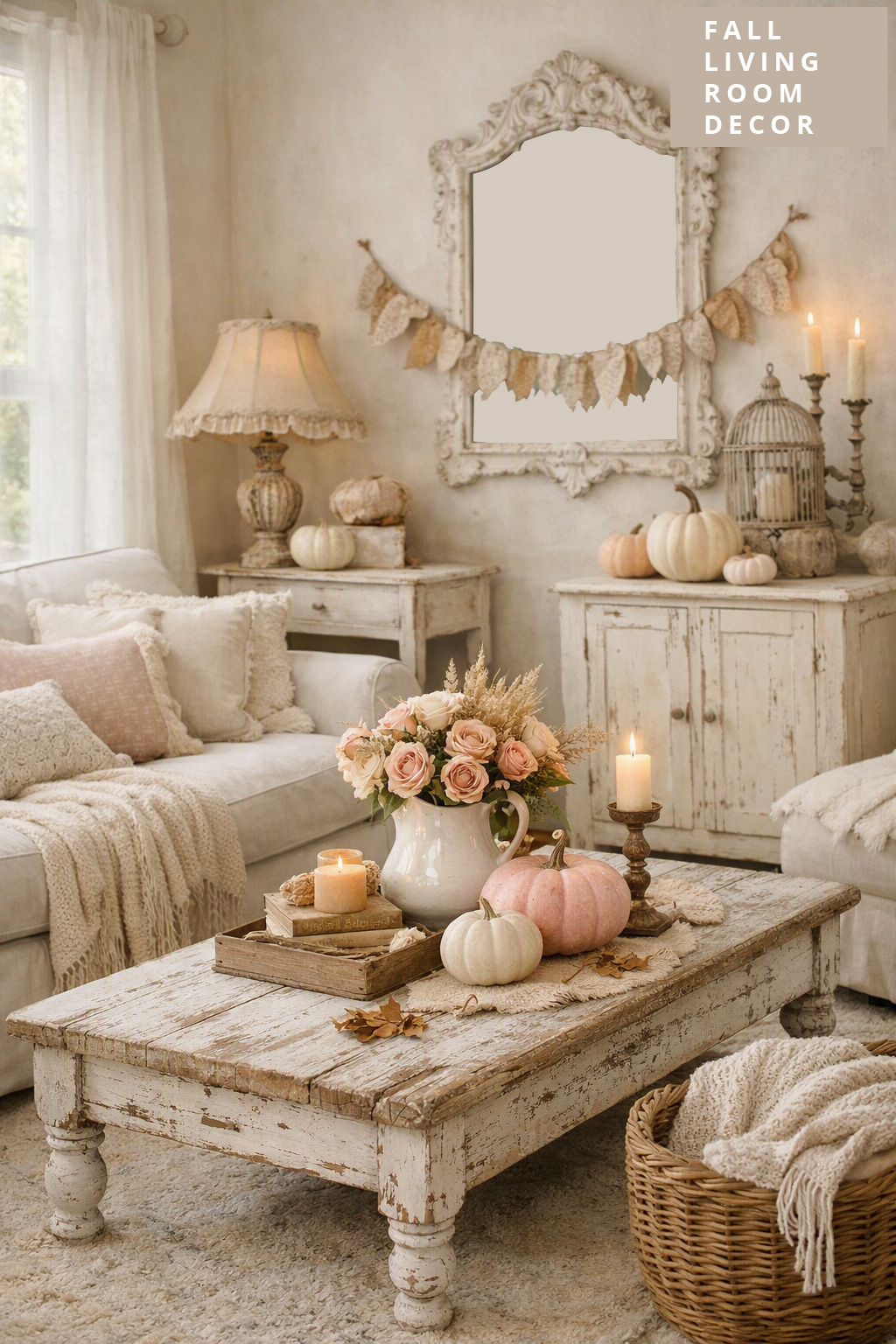 Fall Living Room Decor Idea 11 Shabby Chic
