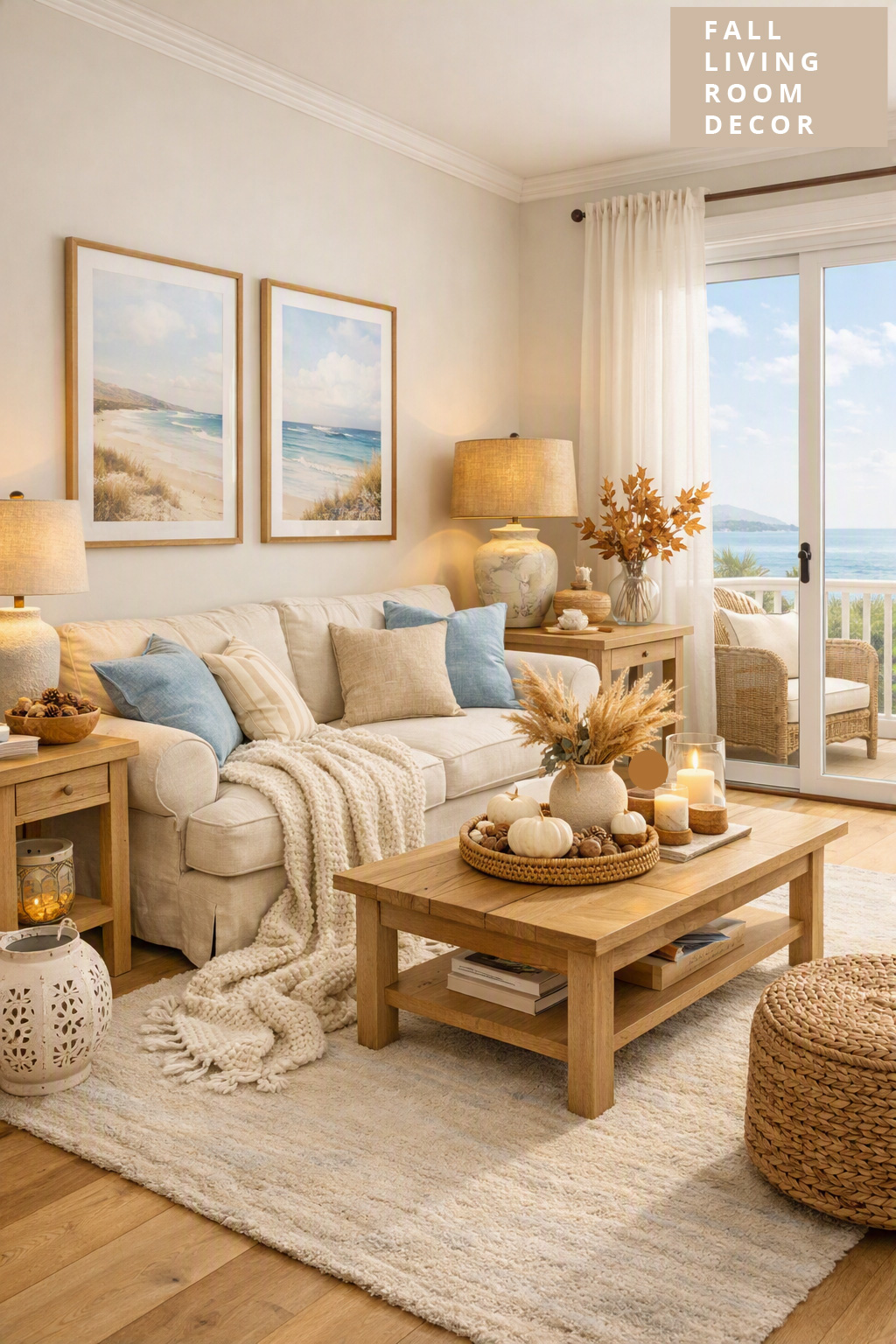 Fall Living Room Decor Idea 14 Coastal