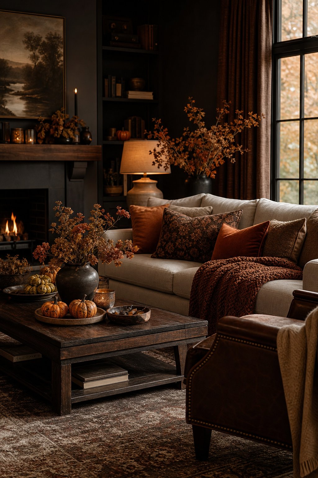 Fall Living Room Decor Idea 2 Dark Moody