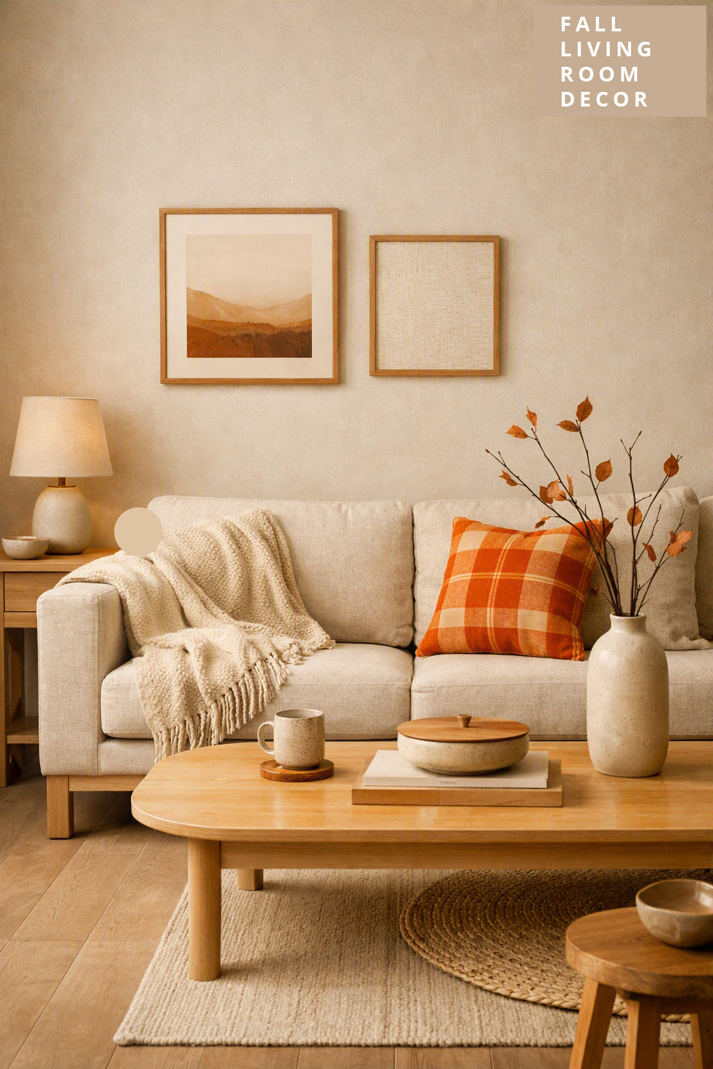 Fall Living Room Decor Idea 8 Japandi