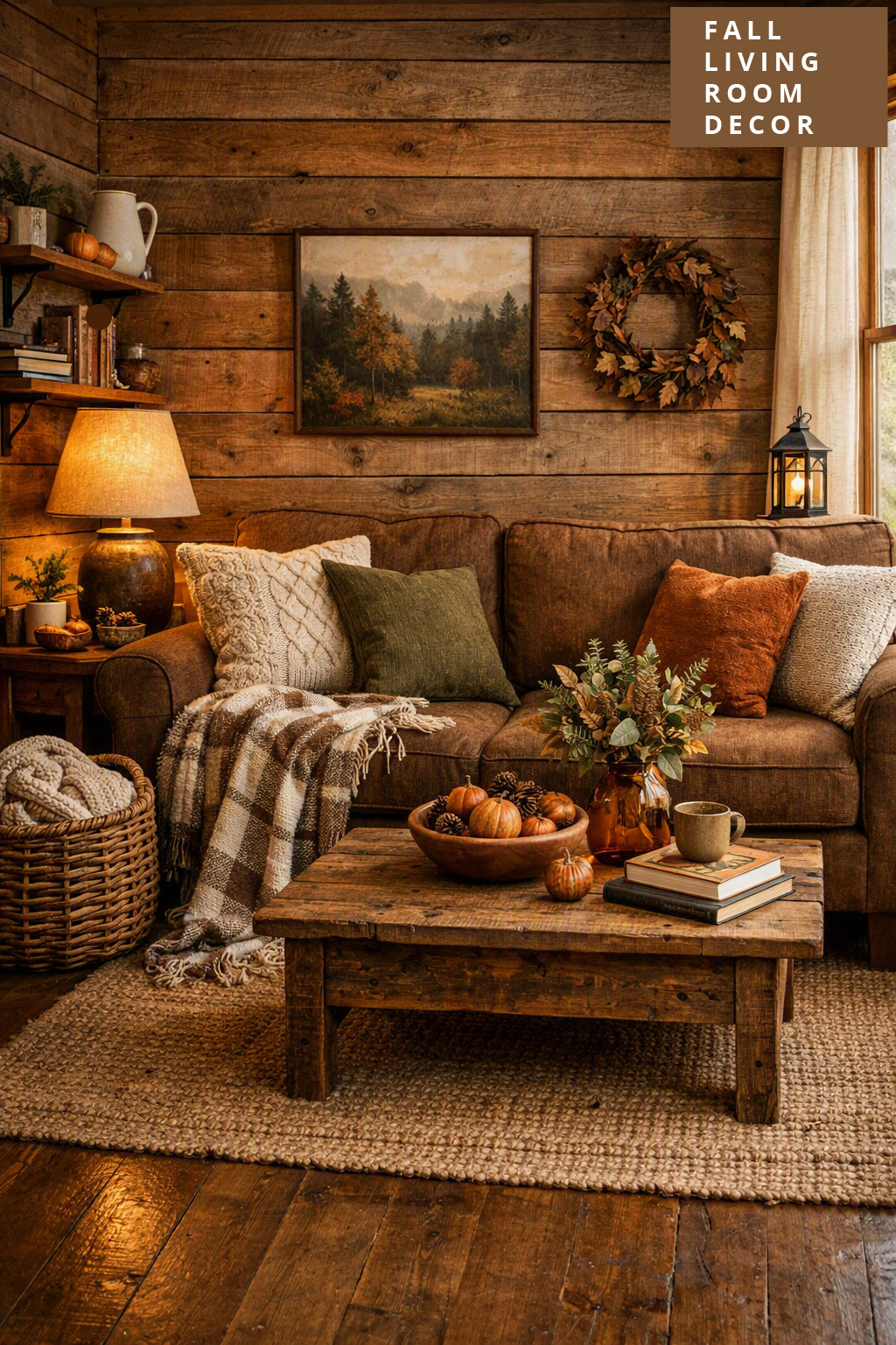 Fall Living Room Decor Idea 9 Rustic Cabin