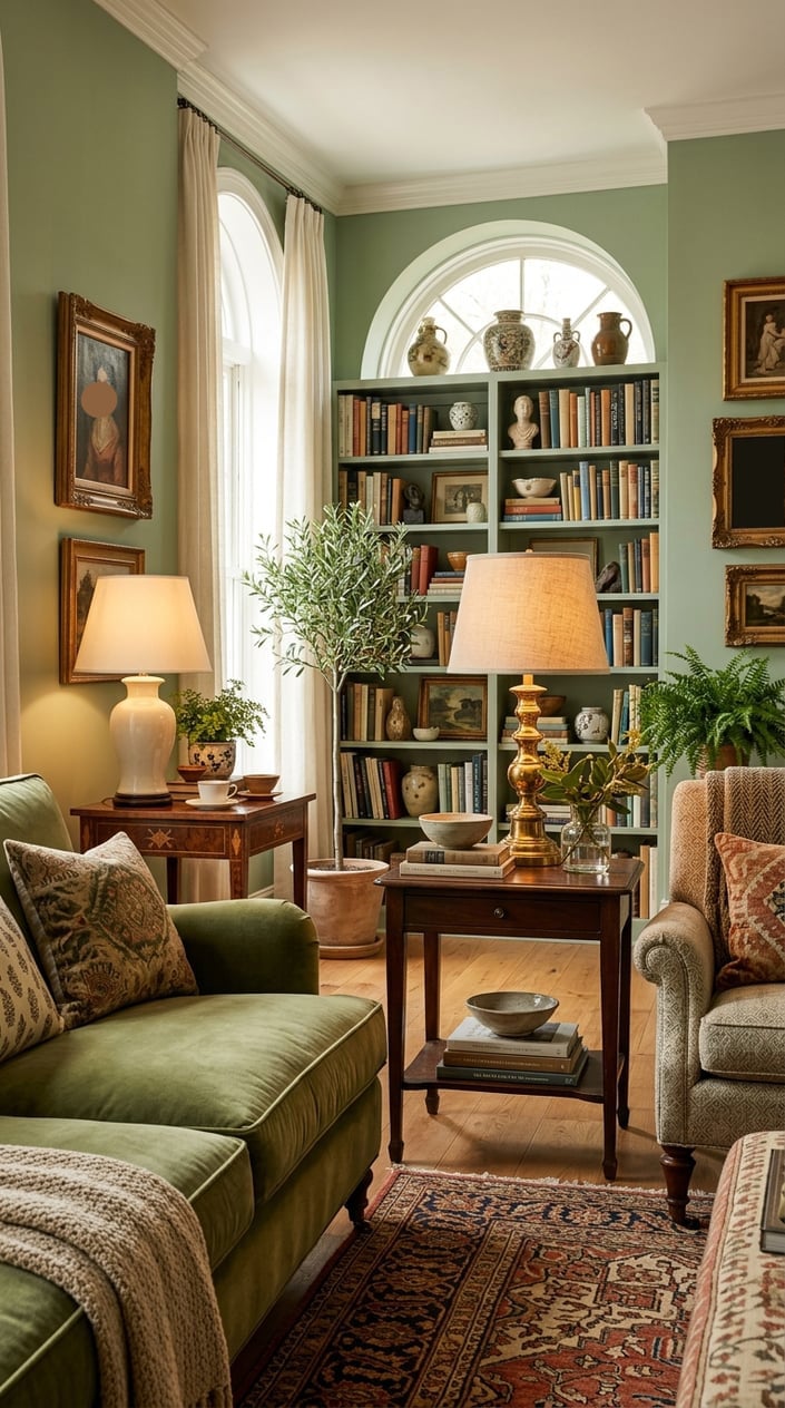 Green Living Room Lighting Idea 8 Mixed Table Lamps