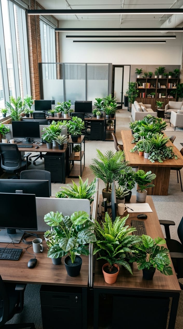 Office Cubicle Artificial Plant Decor Mistake 9 Quantity Over Quality