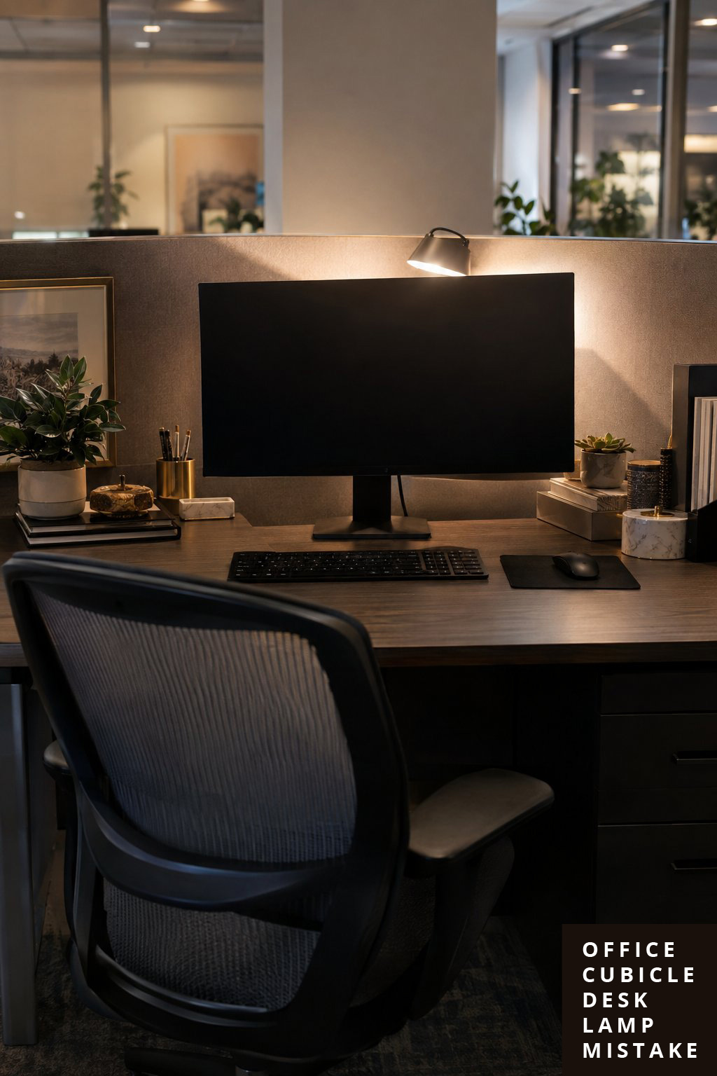 Office Cubicle Desk Lamp Mistakes 4 Hidden Behind the Monitor