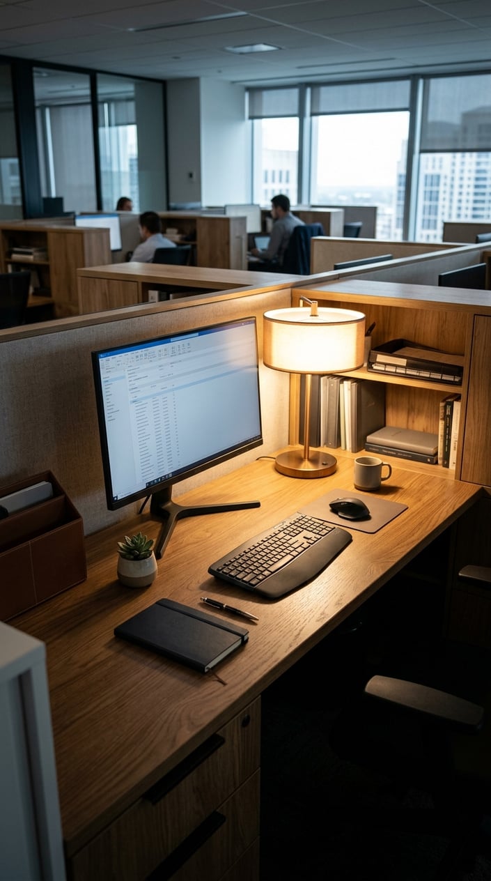 Office Cubicle Desk Lamp Mistakes 8 Placed at Eye Level