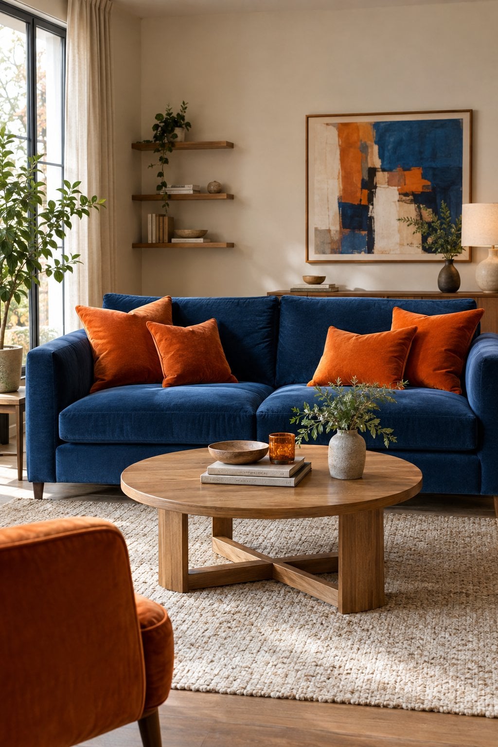 Orange and Blue Living Room Idea 5 Sofa