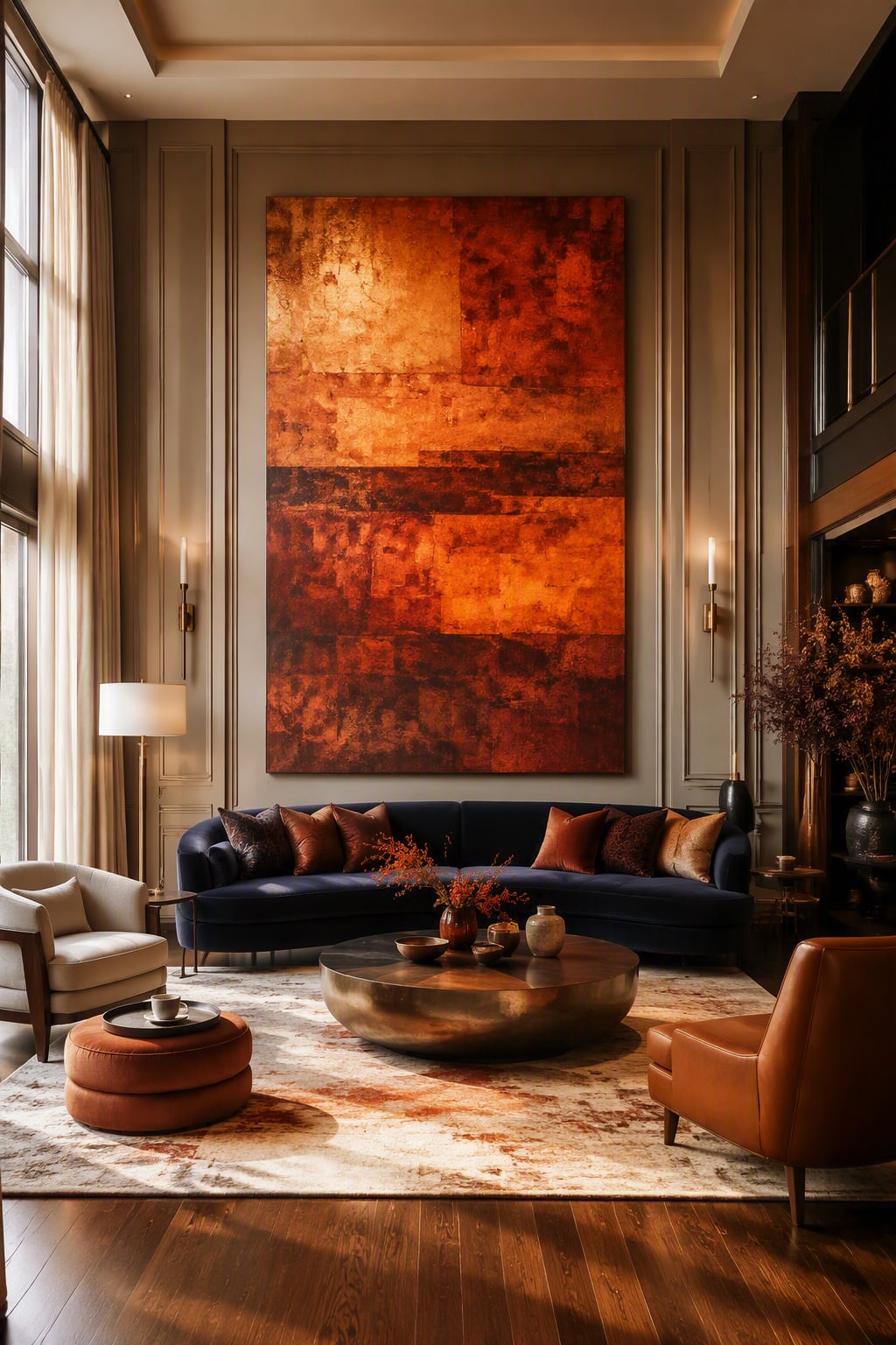 Orange and Blue Living Room Idea 6 Artwork
