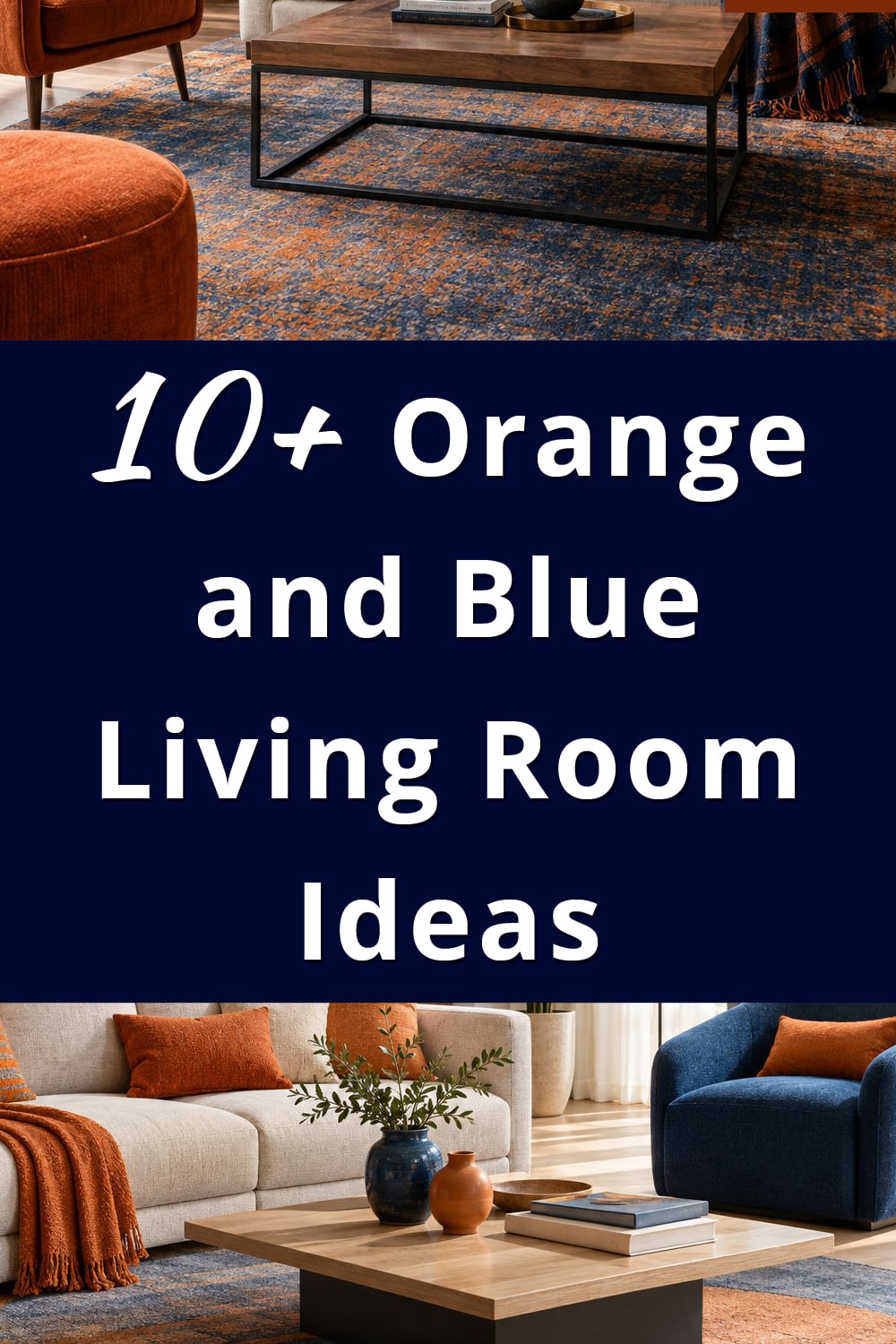 Orange and Blue Living Room Ideas p1