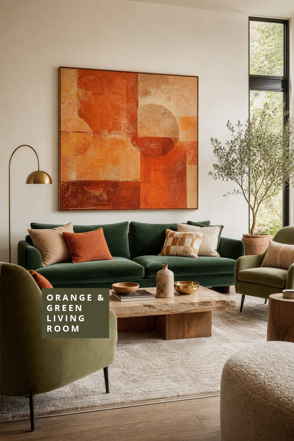 Orange and Green Living Room Decor Idea 4 Artwork