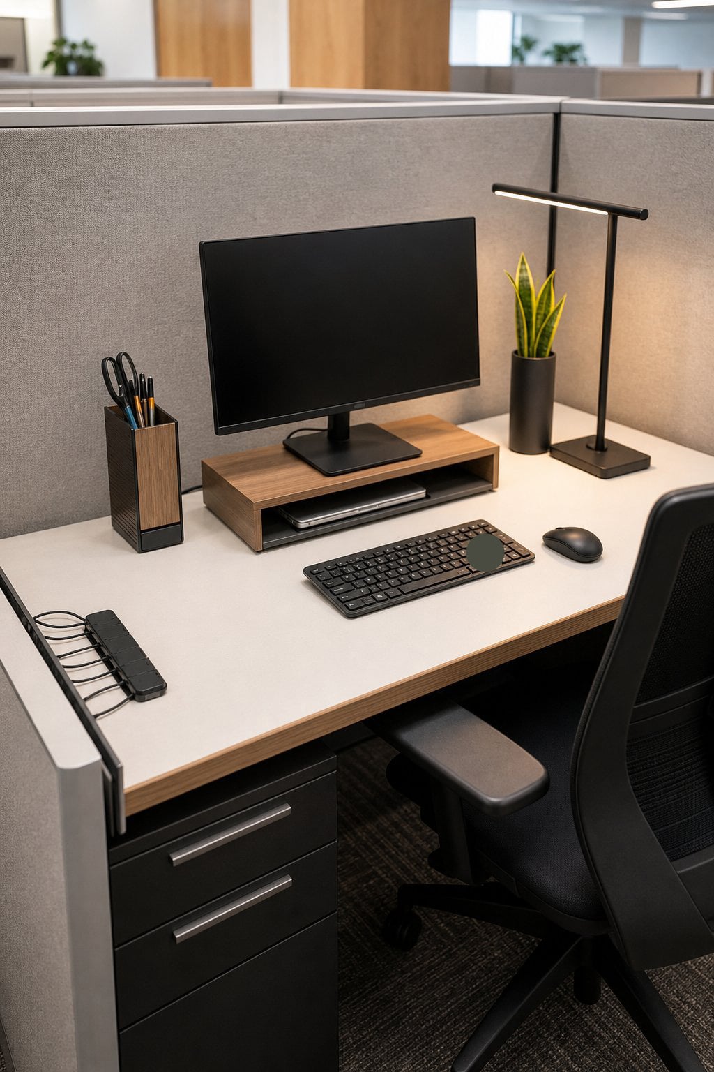 Small Office Cubicle Decor Idea 2 Slim Desk Accessories