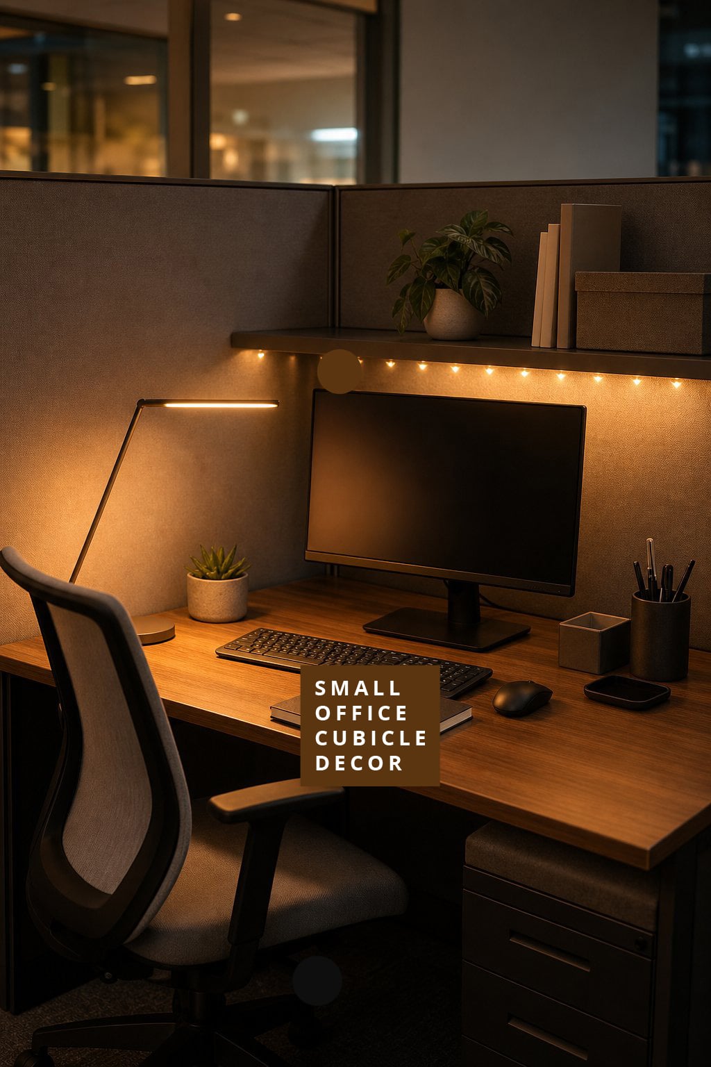 Small Office Cubicle Decor Idea 3 Compact Lighting