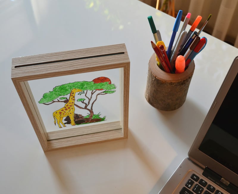 Small handmade glass art painting
