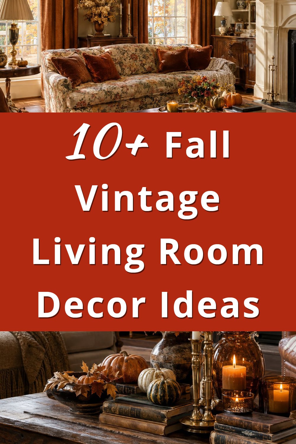Vintage Fall Living Room Decor Ideas p1