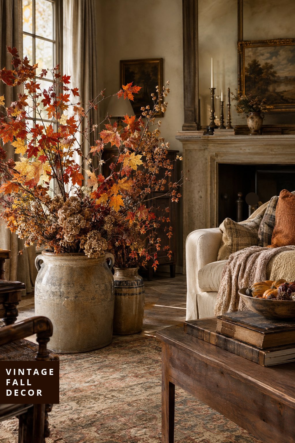 Vintage Fall Living Room Idea 9 Old Fashioned Stoneware Crocks
