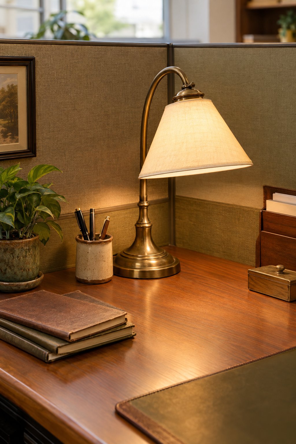 Vintage Office Cubicle Decor Idea 1 Antique Brass Desk Lamp