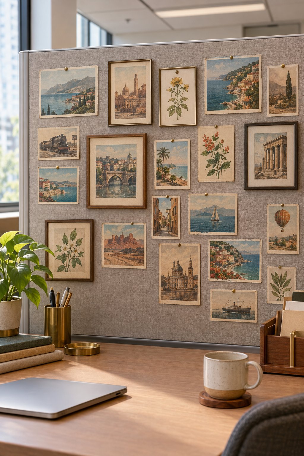 Vintage Office Cubicle Decor Idea 2 Postcard Gallery Wall