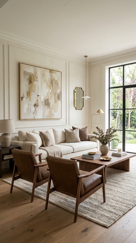 Brown and Cream Living Room Decor Idea 10 Brown Chairs