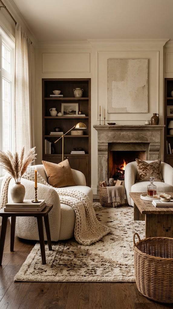 Brown and Cream Living Room Decor Idea 7 Soft Textures Cozy Layers