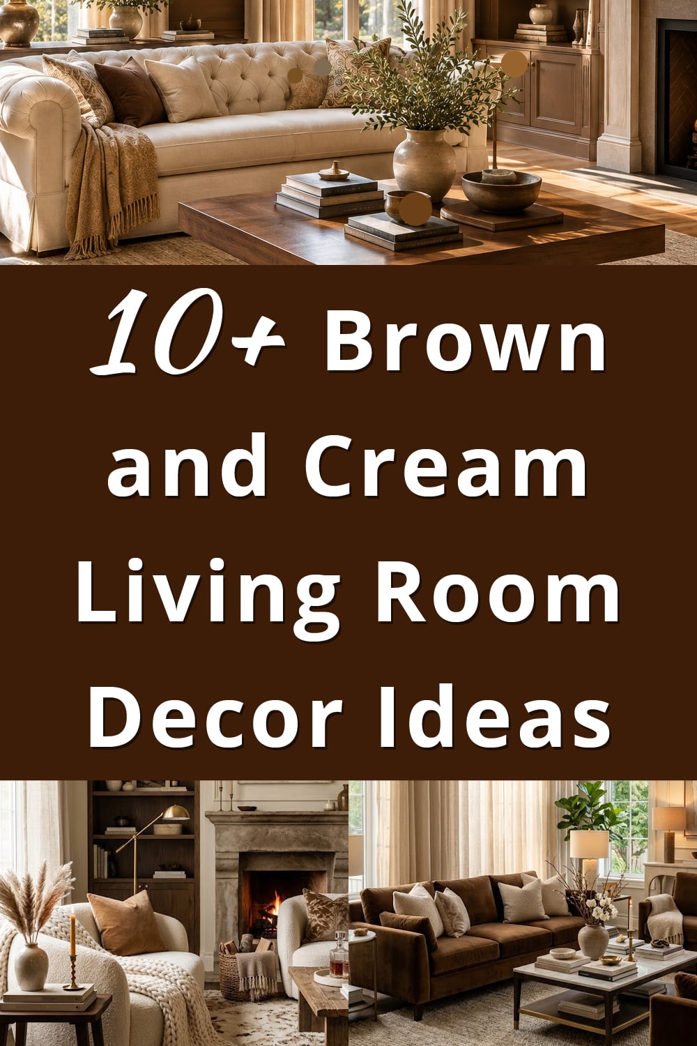 Brown and Cream Living Room Decor Ideas p1
